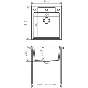 Кухонная мойка Polygran Argo 460 №16 черный (444676) в Москвe