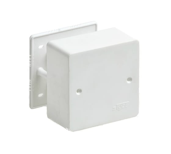 Коробка распределительная квадратная 8.5 см x 8.5 см, глубина 4.2 см, наружный монтаж, IP54, белый, с крышкой, для кабель каналов, Ruvinil Тусо (65015)