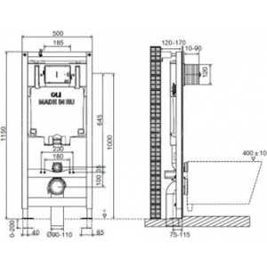 Инсталляция для унитаза OLI 80 Sanitarblock механическая с кнопкой Slim, хром (300572 + 659044)