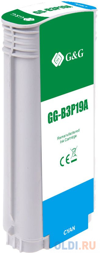 Картридж струйный G&G №727 GG-B3P19A голубой (130мл) для HP DJ T920/T1500