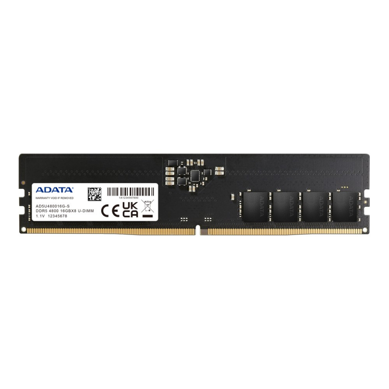 Память DDR5 DIMM 16Gb, 4800MHz, CL40, 1.1 В, ADATA (AD5U480016G-S)