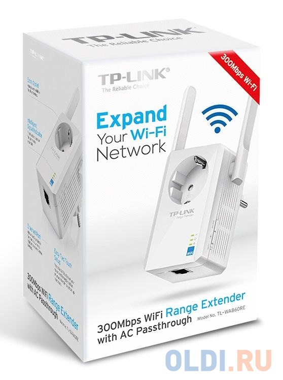 Усилитель сигнала TP-LINK TL-WA860RE Усилитель беспроводного сигнала со встроенной розеткой, скорость до 300 Мбит/с в Москвe