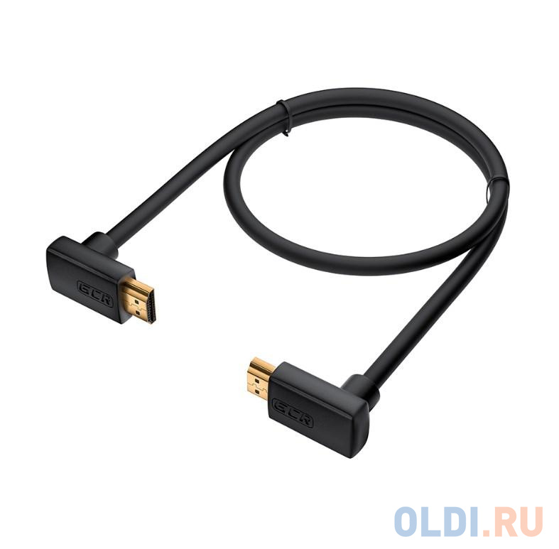 GCR Кабель 1.0m HDMI 2.0, M верхний угол /M верхний угол, черный, HDR 4:2:2, Ultra HD, 4K 60 fps 60Hz/5K*30Hz, 3D, AUDIO, 18.0 Гбит/с, 28/28 AWG, GCR-