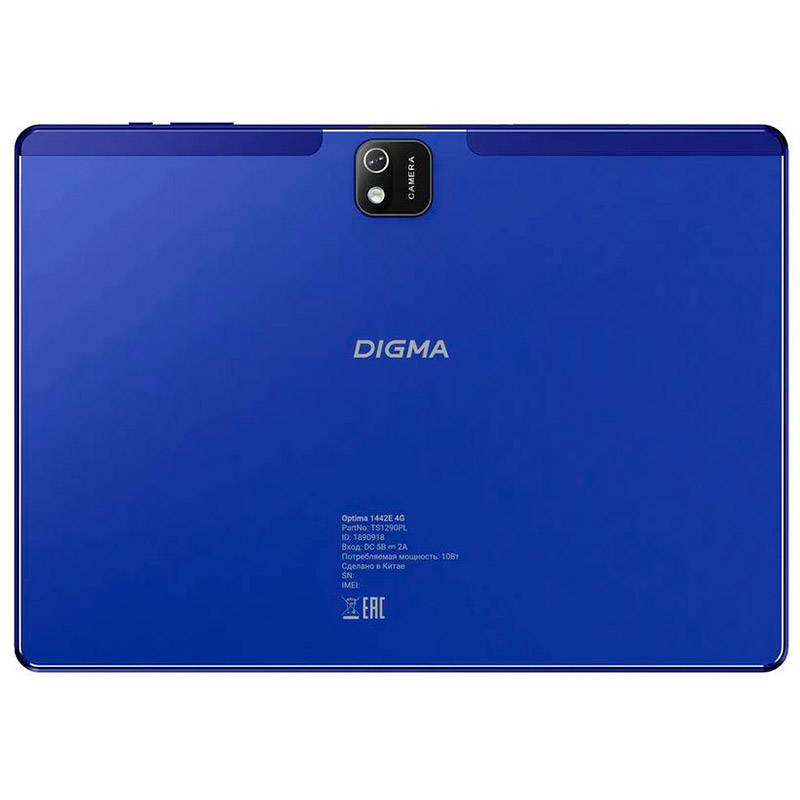 Планшет Digma Optima 1442E 4G Dark Blue (Unisoc T606 1.6GHz/4096Mb/128Gb/4G/GPS/Wi-Fi/Bluetooth/Cam/10.1/1920x1200/Android)