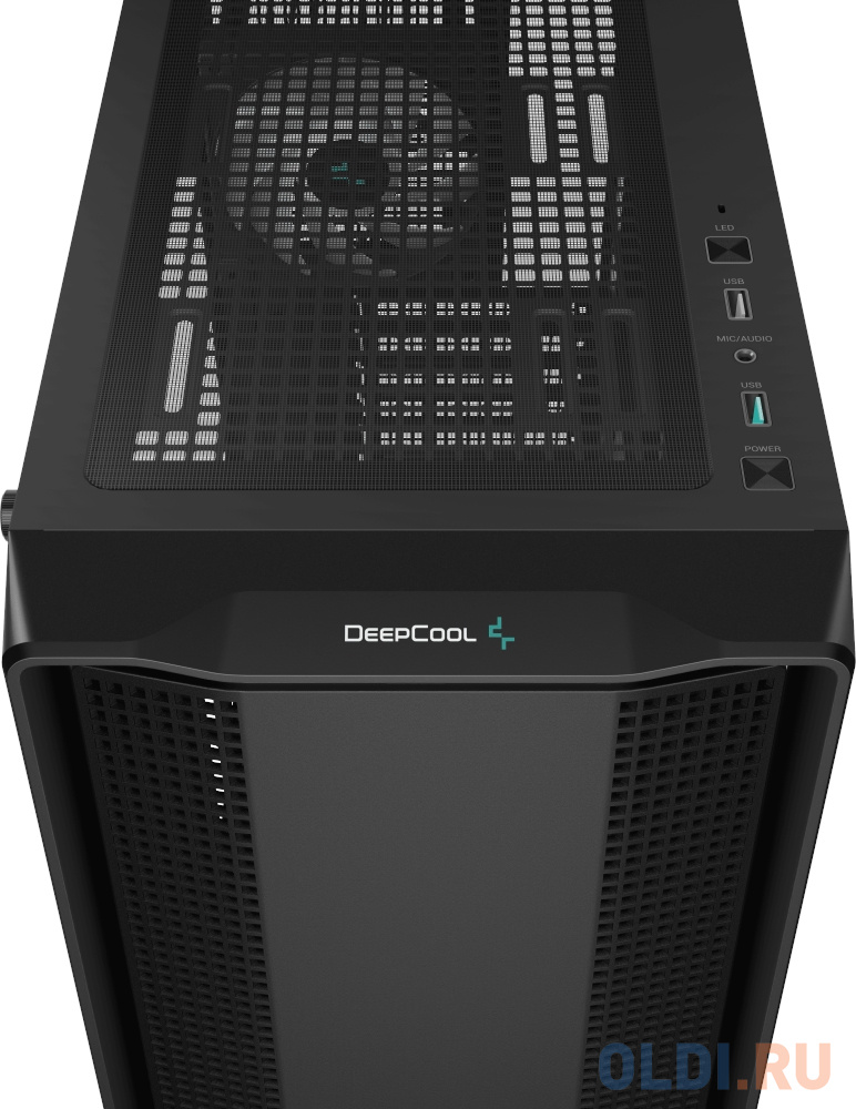 Deepcool CC560 ARGB V2 без БП, боковое окно (закаленное стекло), 3x120мм ARGB LED вентилятор спереди и 1x120мм ARGB LED вентилятор сзади, черный, ATX