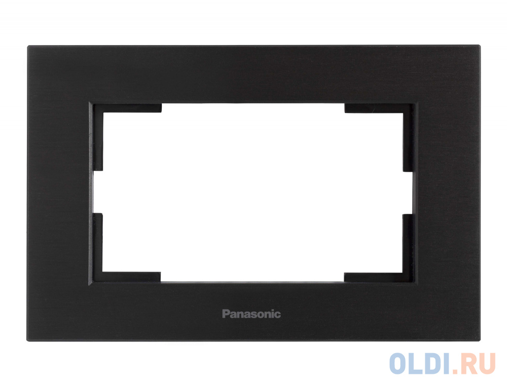 Рамка Panasonic Karre Plus WKTF08093AB-RU 2x горизонтальный монтаж металл черный (упак.:1шт)