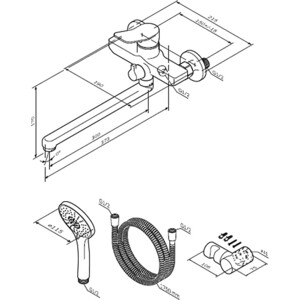 Смеситель для ванны Am.Pm X-Joy с душем, хром (F85A95000, F0390000)