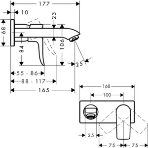 Смеситель для раковины Hansgrohe Metris для механизма 13622180, хром (31085000)