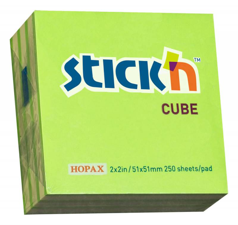 Блок самоклеящийся (стикеры) STICK`N, 250 листов, зеленый (21339)