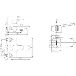 Смеситель для ванны Bravat Pure (F6105161C-01) в Москвe