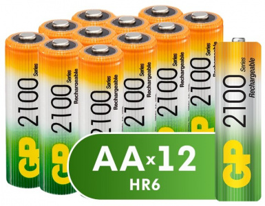 Аккумулятор GP Rechargeable 210AAHC-B12/240, AA, 1.2V 2.1 А·ч, 12 шт. (4610116201220)