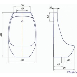 Электронный писсуар Rosa Каскад питание от сети 12V, белый в Москвe