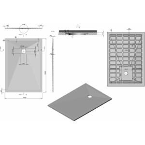 Душевой поддон Vincea VST-4SR 130х90 с сифоном, серый (VST-4SR9013G, VSPH-D132)