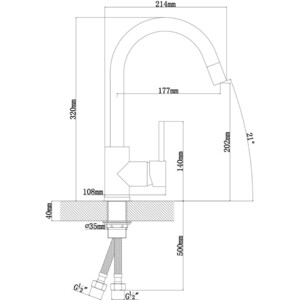 Смеситель для кухни Wellinox WIX 203 STCR хром матовый в Москвe