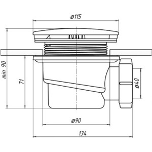 Сифон для душевого поддона АНИ пласт D90 (E320C)