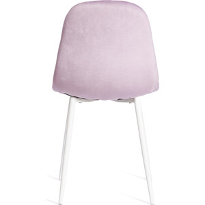 Стул TetChair Breeze (mod 4724) вельвет/металл 44x53x87 см Light lavander (светло-лавандовый) HLR26 / белый в Москвe