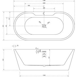 Акриловая ванна Abber 170х80 на каркасе (AB9299-1.7)