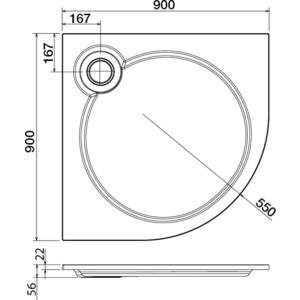 Душевой поддон Cezares Tray S-R 90х90 из искусственного мрамора (TRAY-S-R-90-550-56-W) в Москвe