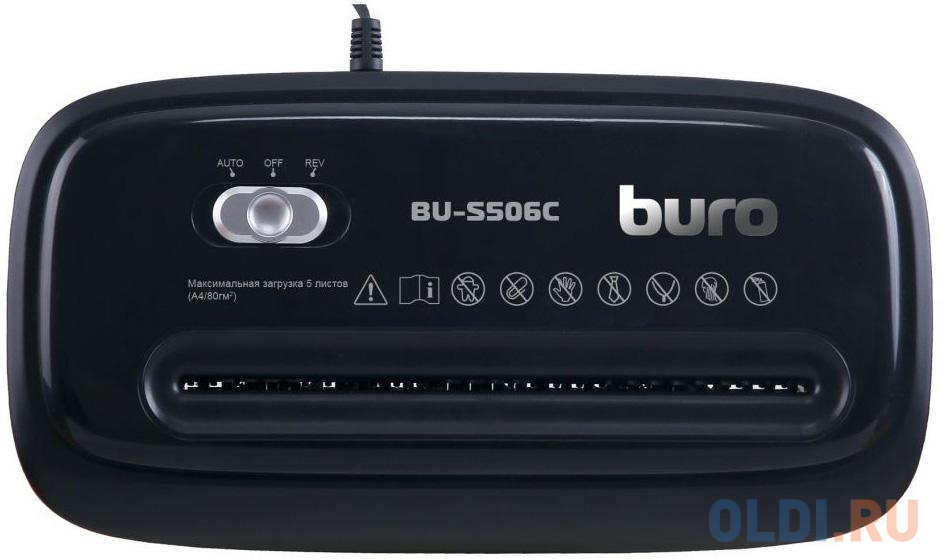 Шредер Buro Home BU-S506C (секр.P-4)/фрагменты/5лист./12лтр./пл.карты