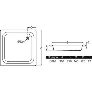 Душевой поддон BLB Europe 90х90 (C09012001 BLB) в Москвe