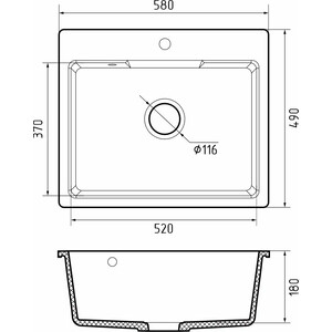 Кухонная мойка GranFest Urban 658 серая
