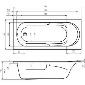 Акриловая ванна Riho Future 180x80 без гидромассажа (B074001005)