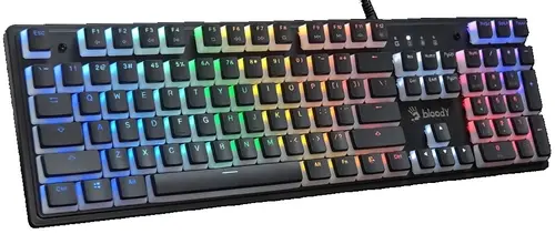 Клавиатура проводная A4Tech Bloody S510NP, механическая, Bloody BLMS RED, подсветка, USB, черный (S510NP)