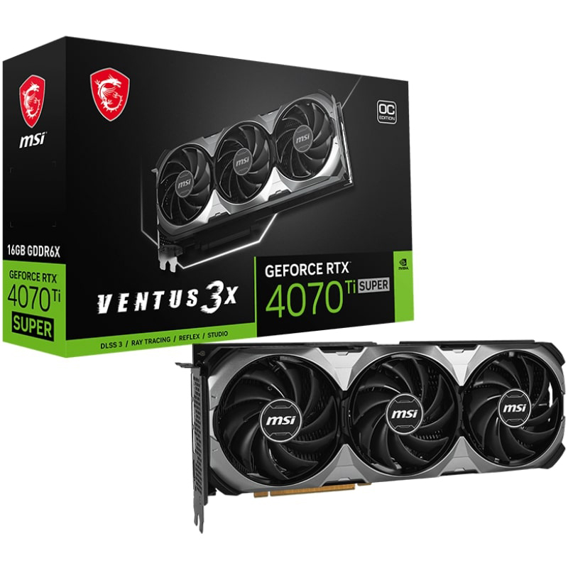 Видеокарта MSI GeForce RTX 4070 Ti Super 16G Ventus 3X OC 2640MHz PCI-E 4.0 16384Mb 21000MHz 192-bit 3xDP HDMI в Москвe