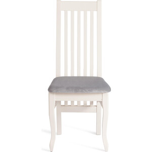 Стул TetChair Стул DOLCE мягкое сидение, бук, 40х46х100см, ivory white, велюр Tenerife Ultimate grey