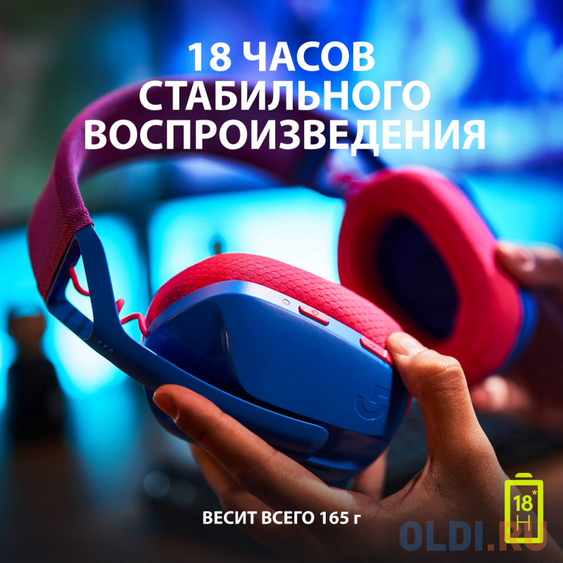 Гарнитура/ Logitech Headset G435 LIGHTSPEED Wireless Gaming  BLUE - Retail в Москвe