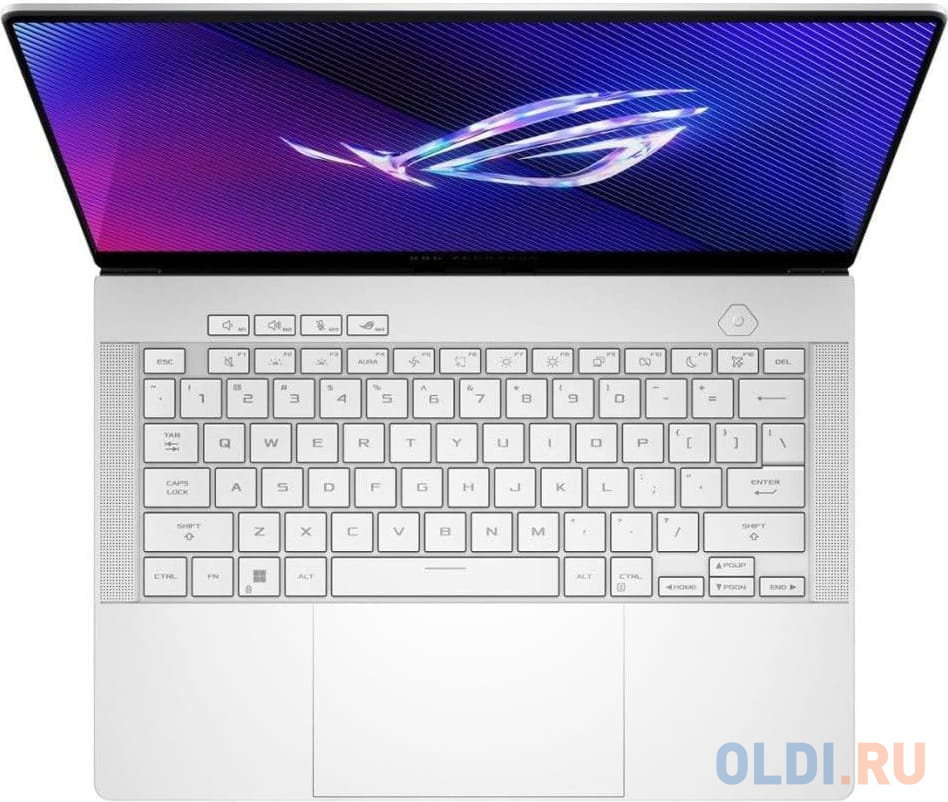 ASUS ROG Zephyrus G14 GA403UU-QS080 [90NR0HZ2-M003V0] Platinum White 14" {2880x1800 OLED  Ryzen 7 8845HS(3.8Ghz)/16384Mb/1024PCISSDGb/RTX4050(614