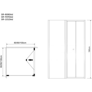 Душевой уголок Grossman Advans 90х90 с поддоном, прозрачный, хром (GR-9090Ad, GR-S19090Q)
