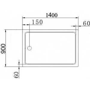 Душевой поддон Cezares Tray A-AH 140х90 акриловый (TRAY-A-AH-140/90-15-W)