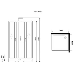 Душевая кабина Grossman GR250Q 100х100х217