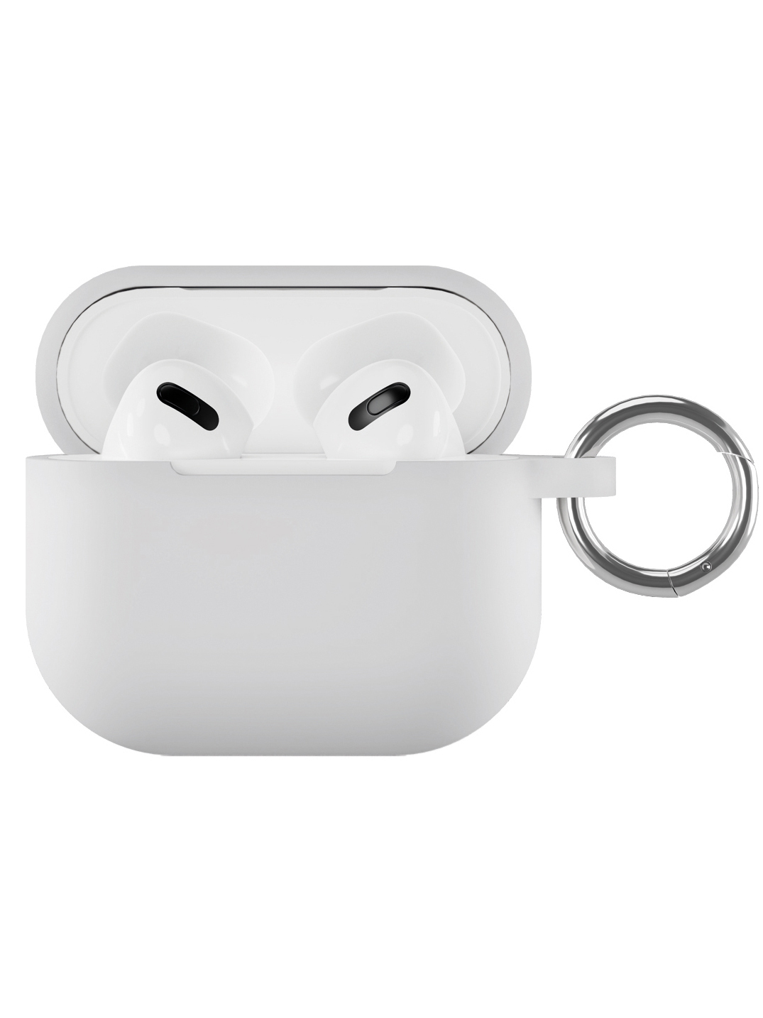 Чехол силиконовый VLP Soft Touch, с кольцом, для AirPods (3rd generation), белый