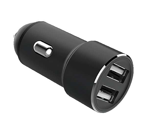 Автомобильное зарядное устройство Unico 2xUSB 2.0, 2,4A, металл, QC 3.0, защита от КЗ, черный CCQCUNC