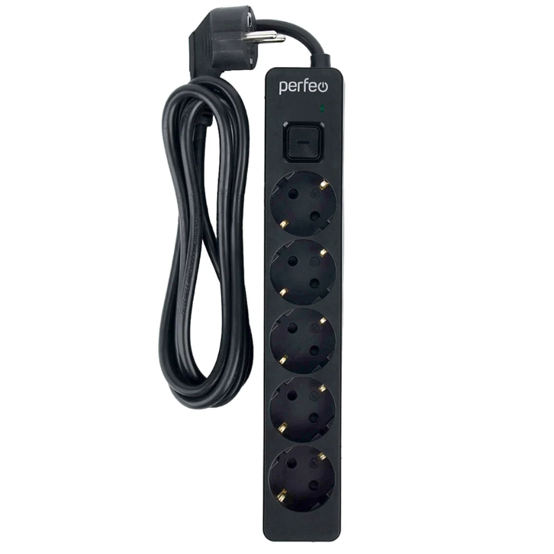 Сетевой фильтр Perfeo Real Stream 5 Sockets 5m Black PF_E1509