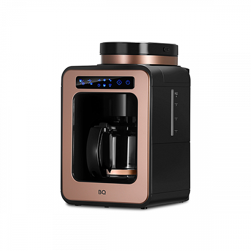 Кофеварка капельная BQ CM7000, 600 Вт, кофе молотый / зерновой, 600 мл/600 мл, дисплей, розовое золото/черный