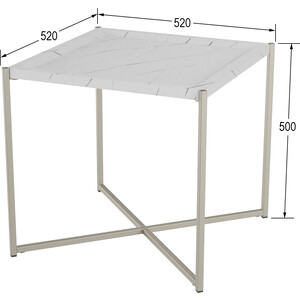Стол журнальный Мебелик Стефан белый мрамор/титан