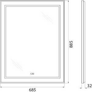 Зеркало BelBagno Spc-Kraft 70х90 с подсветкой, сенсор, подогрев (SPC-KRAFT-685-885-TCH-WARM-NERO)