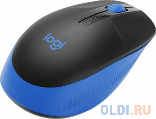 Мышь Logitech M190 черный/синий оптическая (1000dpi) беспроводная USB (2but)