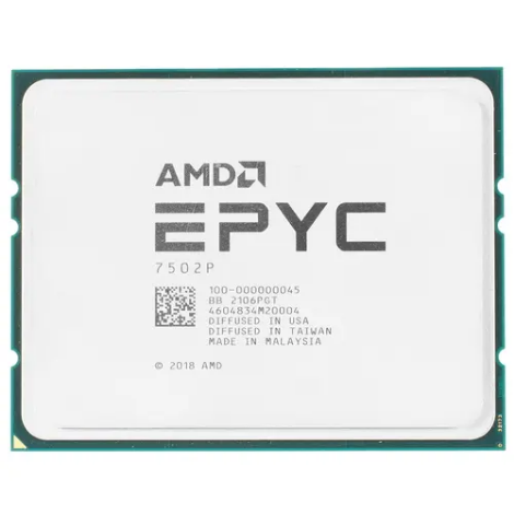 Процессор AMD Epyc-7502P, 2500MHz, 32C/64T, 128Mb, TDP-180 Вт, SP3, tray (100-000000045/L)