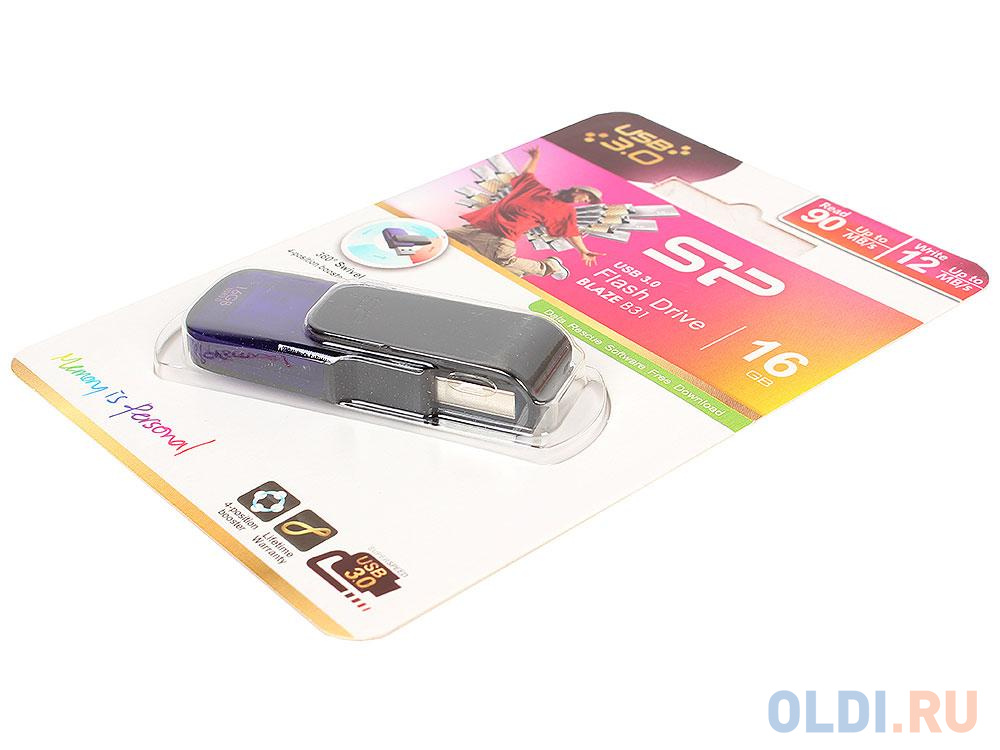 Внешний накопитель 16GB USB Drive <USB 3.0> Silicon Power Blaze B31 Purple (SP016GBUF3B31V1U)