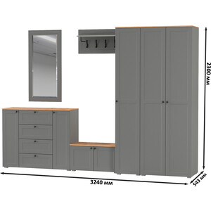 Прихожая Моби Остин 55, цвет серый графит/дуб крафт золотой (1028110) в Москвe