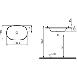 Раковина врезная Vitra Frame 56х39 (5652B403-0016)