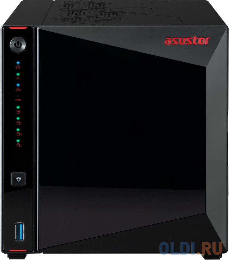 ASUSTOR AS5404T 2-Bay NAS/Media player/Intel Celeron N5105 2.0GHz up to 2.9GHz, 4GB SO-DIMM DDR4, noHDD(HDD,SSD),/2x 2,5Gb (LAN)/3xUSB3.2,HDMI; 90IX01