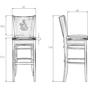 Стул барный Dobrin JERRY BAR LMU-9131 шоколад, кремовый