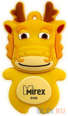 Флеш накопитель 8GB Mirex Dragon, USB 2.0, Желтый