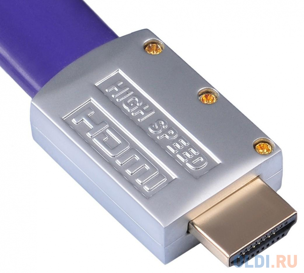 Кабель HDMI 3м BURO HDMI19M-19M FLAT3 плоский синий в Москвe