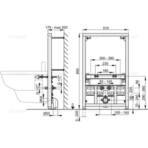 Инсталляция для биде AlcaPlast 0,85 м (A105/850)